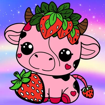 cute strawberry cow