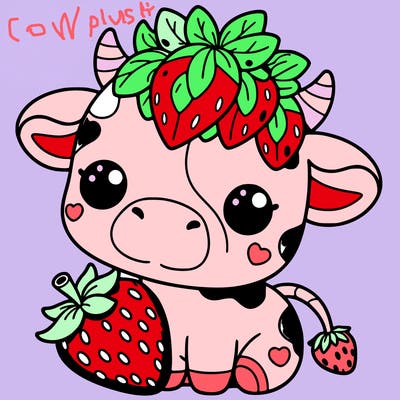 cute strawberry cow
