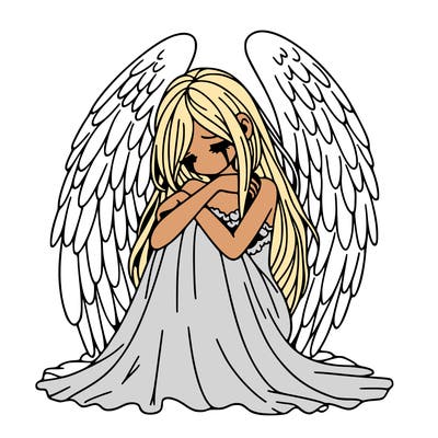 ethereal girl in grief, lonely and heartbroken