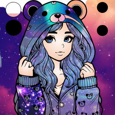 realistic girl in a animal pjs hoodie