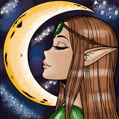 a realistic moon elf
