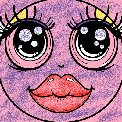 big lips with big eyes