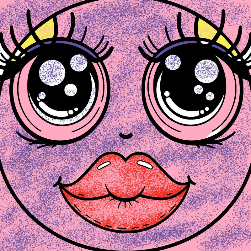 big lips with big eyes