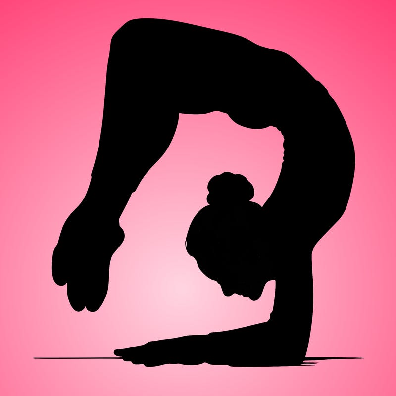 realistic girl doing gymnastics