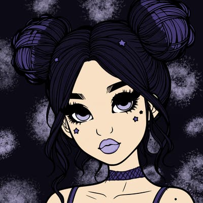 realistic girl with space buns