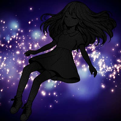 realistic girl floating