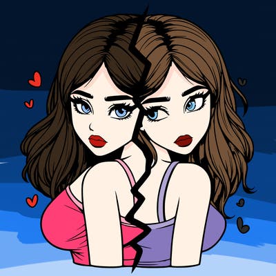 realistic girl split