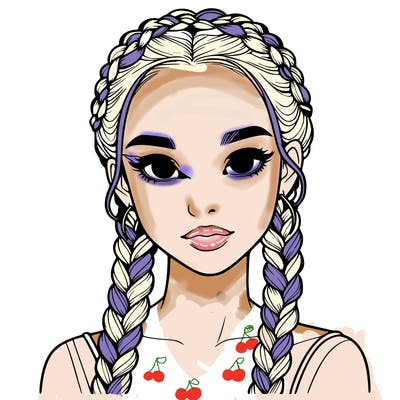 realistic girl with braids