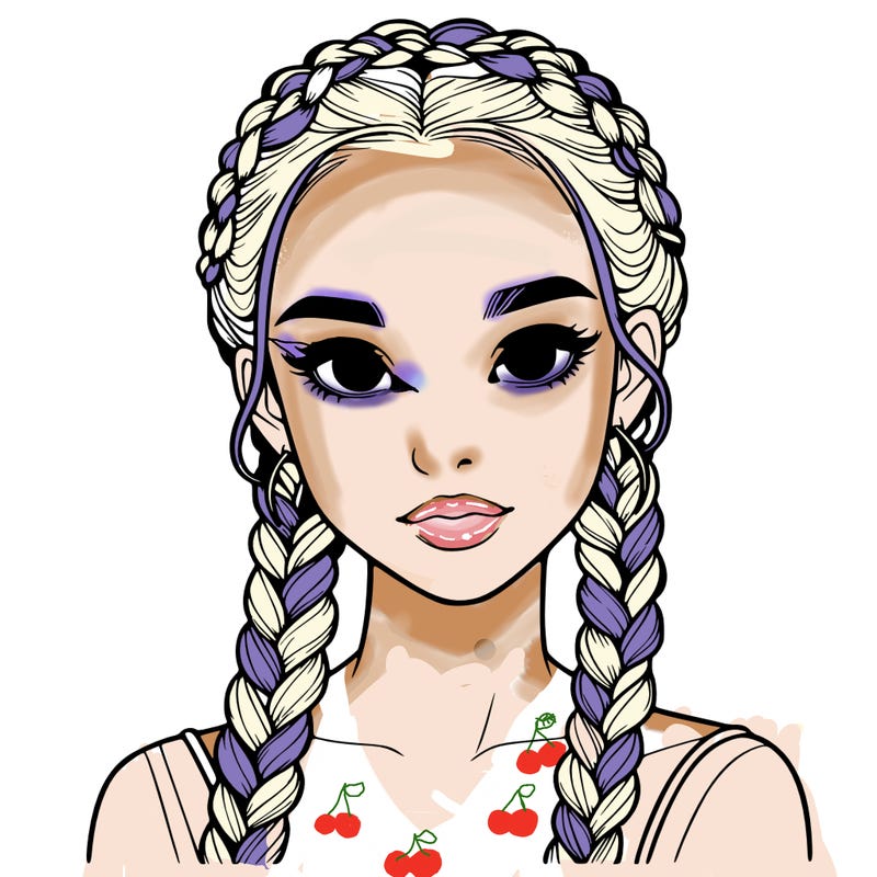 realistic girl with braids