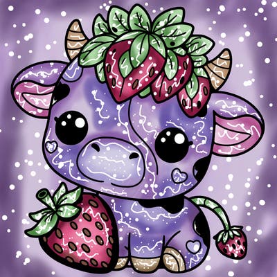 cute strawberry cow