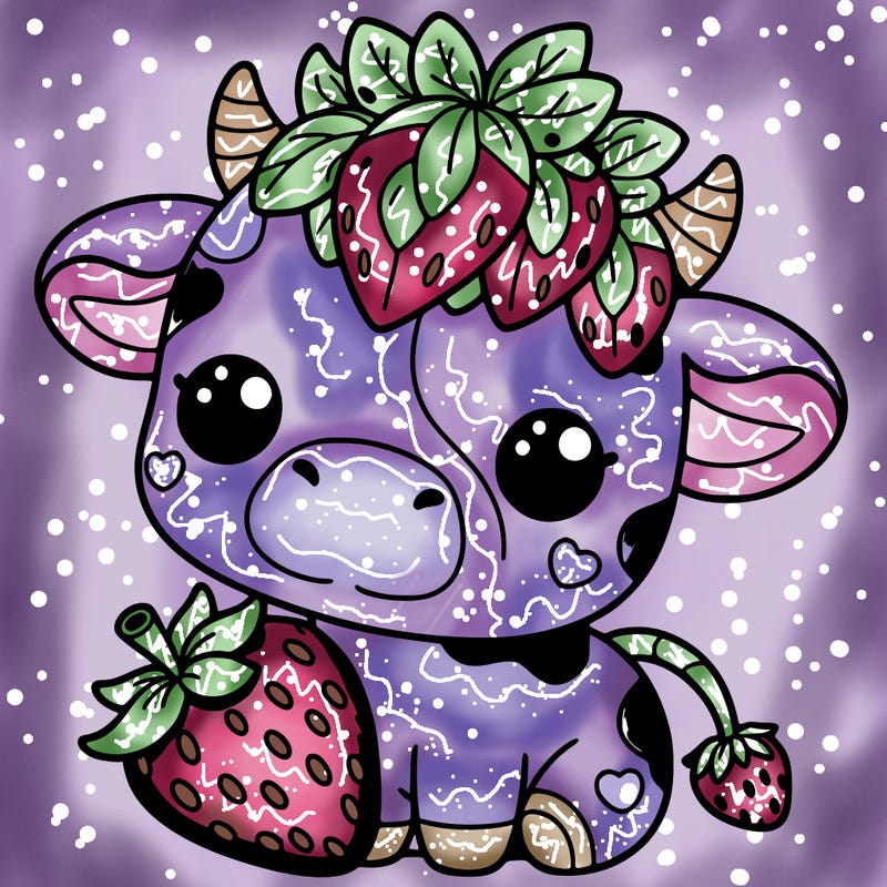 cute strawberry cow