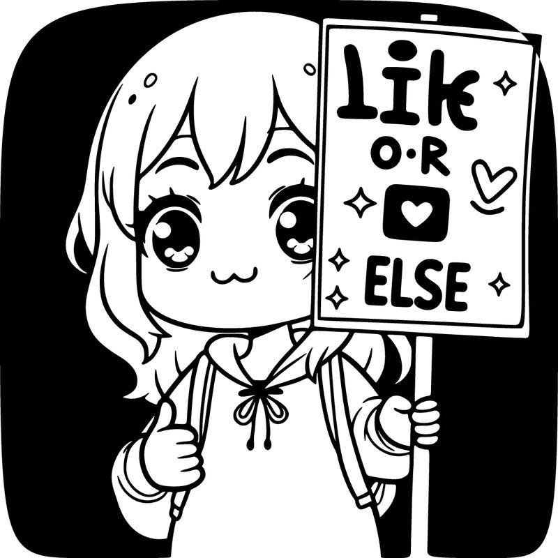 a cute girl with a poster that says like or else