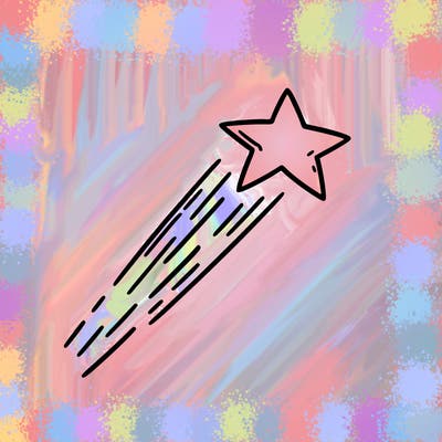 a shooting star in the sky