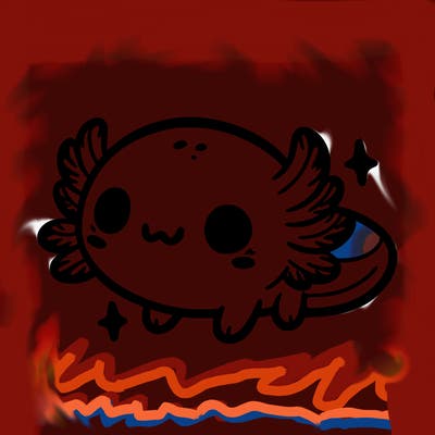 cute easy baby axolotl