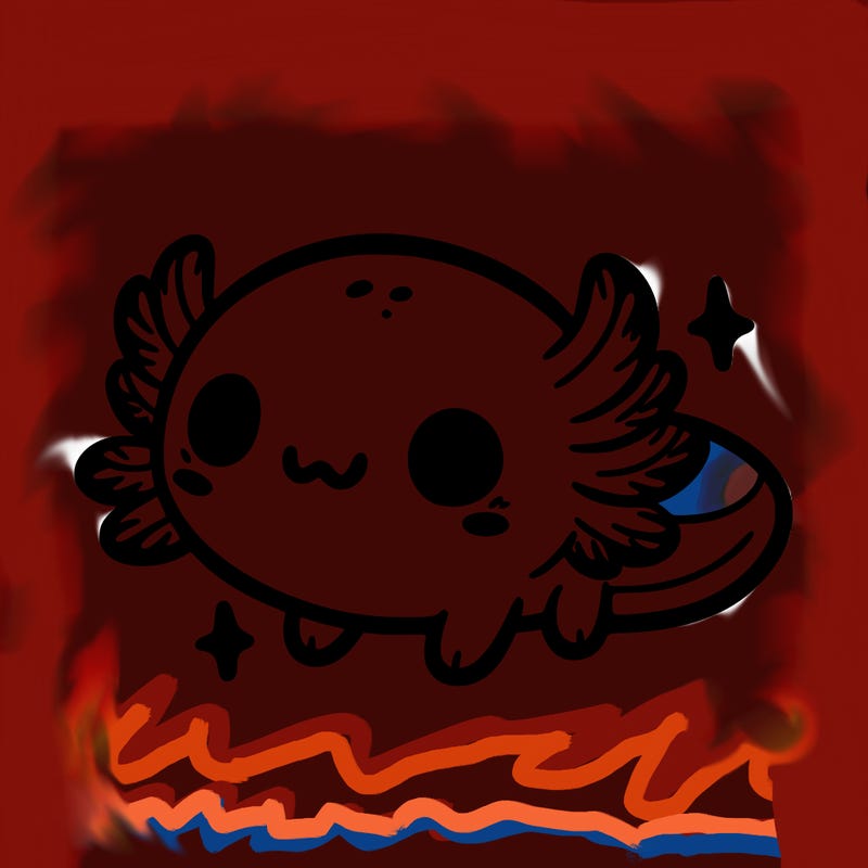 cute easy baby axolotl