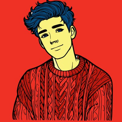 realistic guy with a beautiful jumper