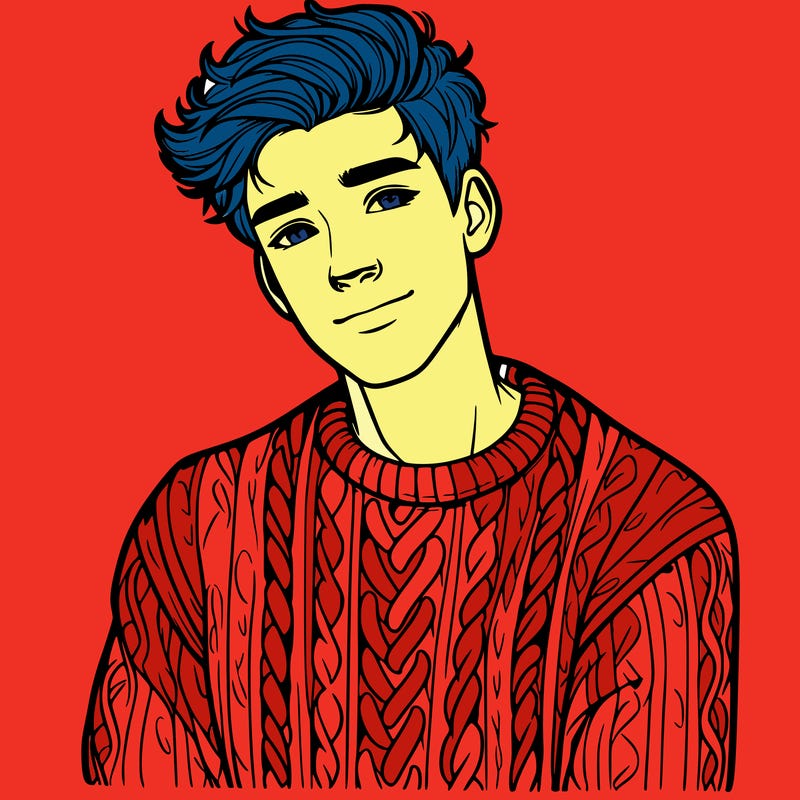 realistic guy with a beautiful jumper