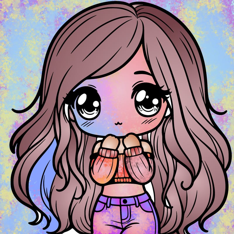 cute shy girl crop top with jeans long hair