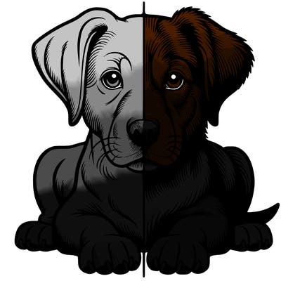 realistic dog split picture