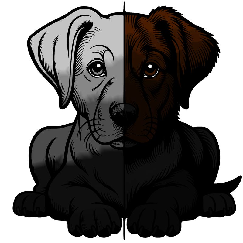 realistic dog split picture