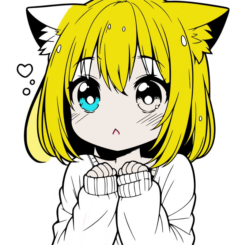 shy anime catgirl