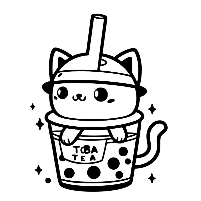 boba tea cat