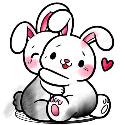 bunny's hugging