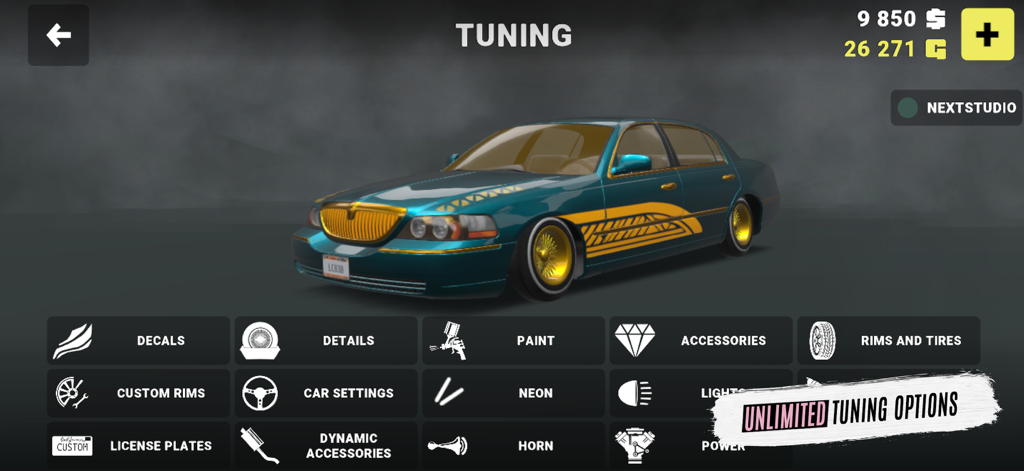 Lowriders Comeback: Boulevard - Tuning menu showing car customization options in Lowriders Comeback Boulevard