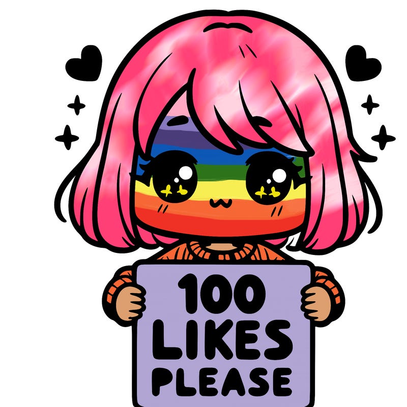 cute girl holding a sign saying 100 likes please