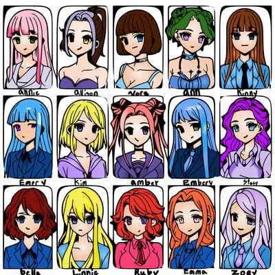 girls that look diffrent anime