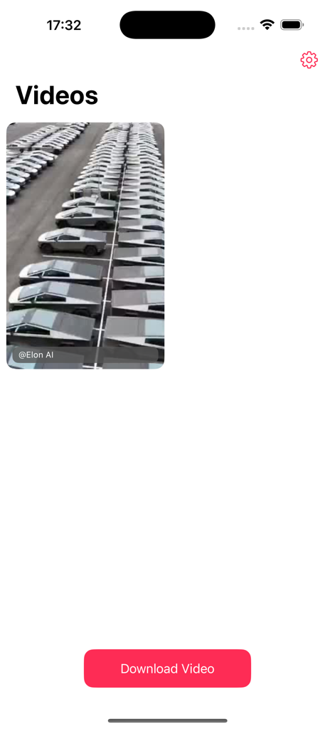 Interface of the TT Saver app showing a video preview and a red download video button