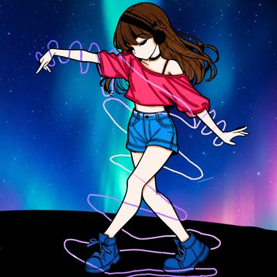 realistic girl danceing