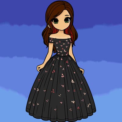 realistic girl in dress