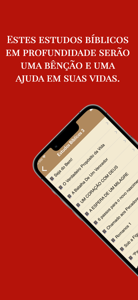 Estudo biblico em profundidade - App de estudio bíblico profundo mostrando una lista de temas teológicos en portugués