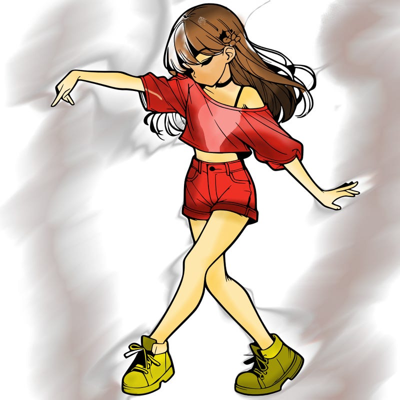 realistic girl danceing