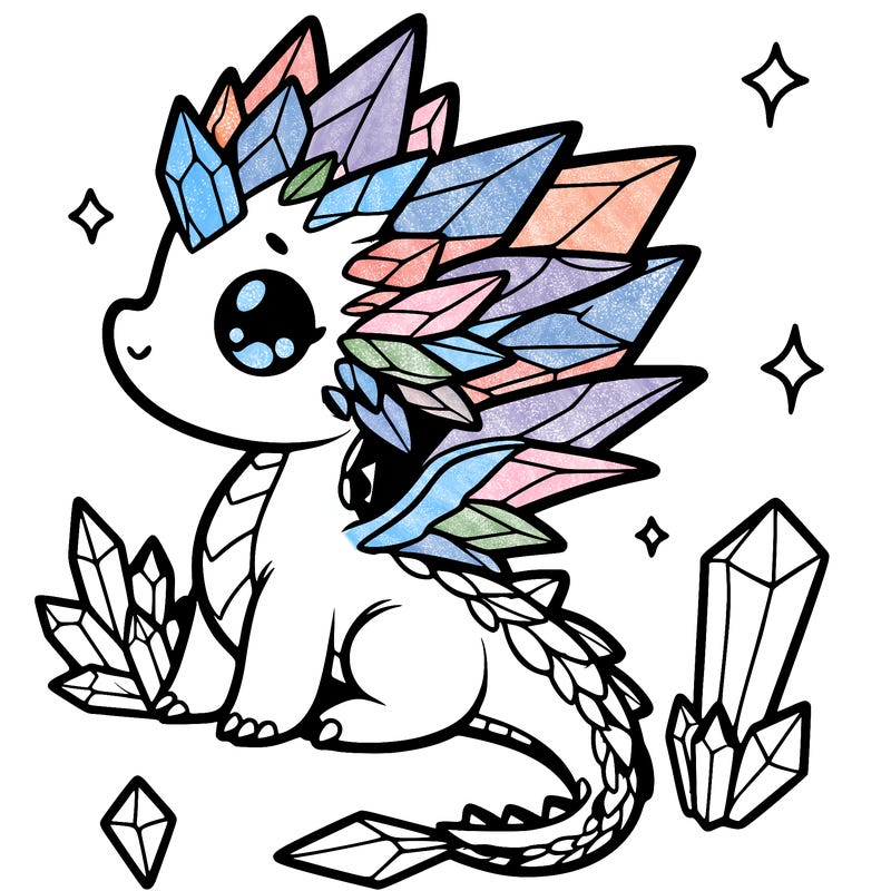 little cute crystal dragon