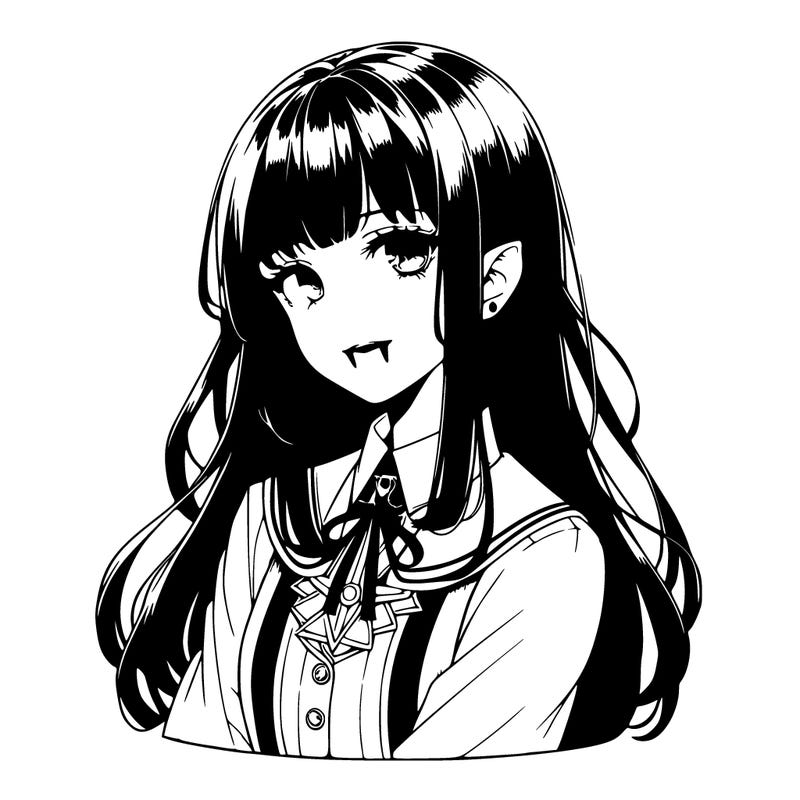 realistic anime girl vampire