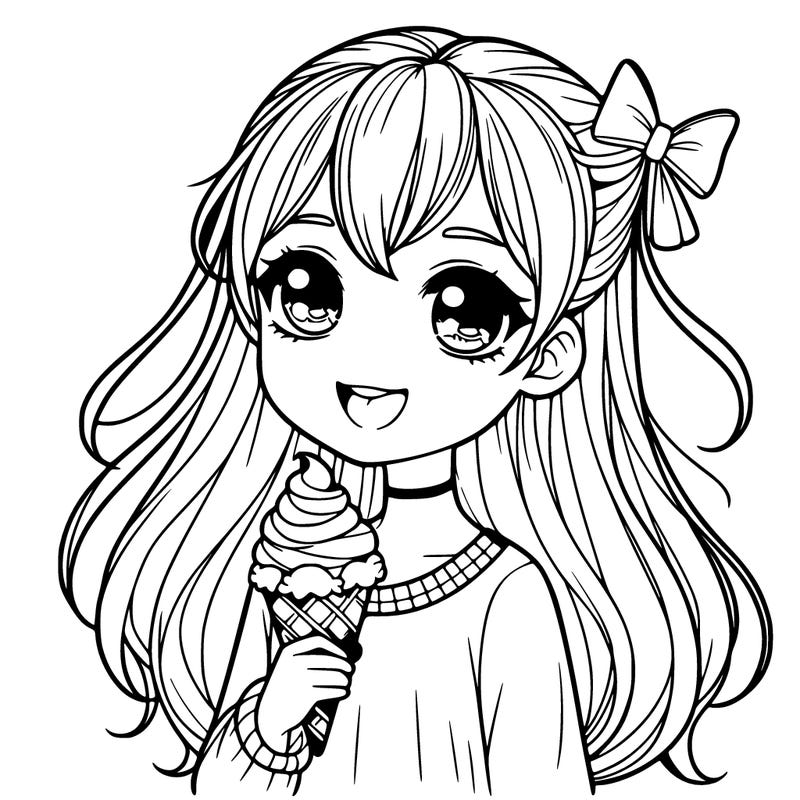 girl with ice cream realistic