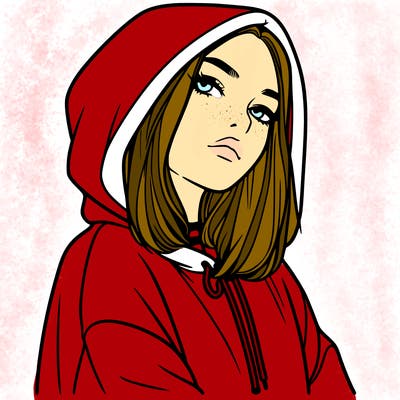 a realistic girl in a hoodie
