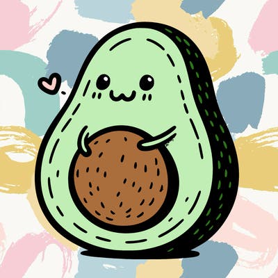 an avocado hugging an avocado