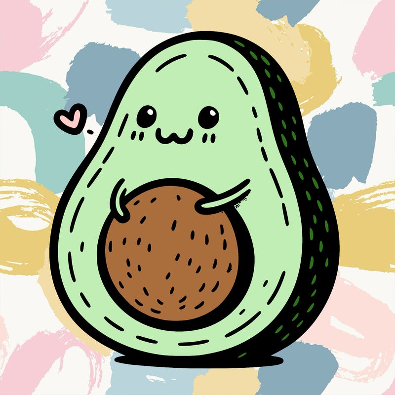 an avocado hugging an avocado