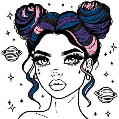 gorgeous woman with space buns