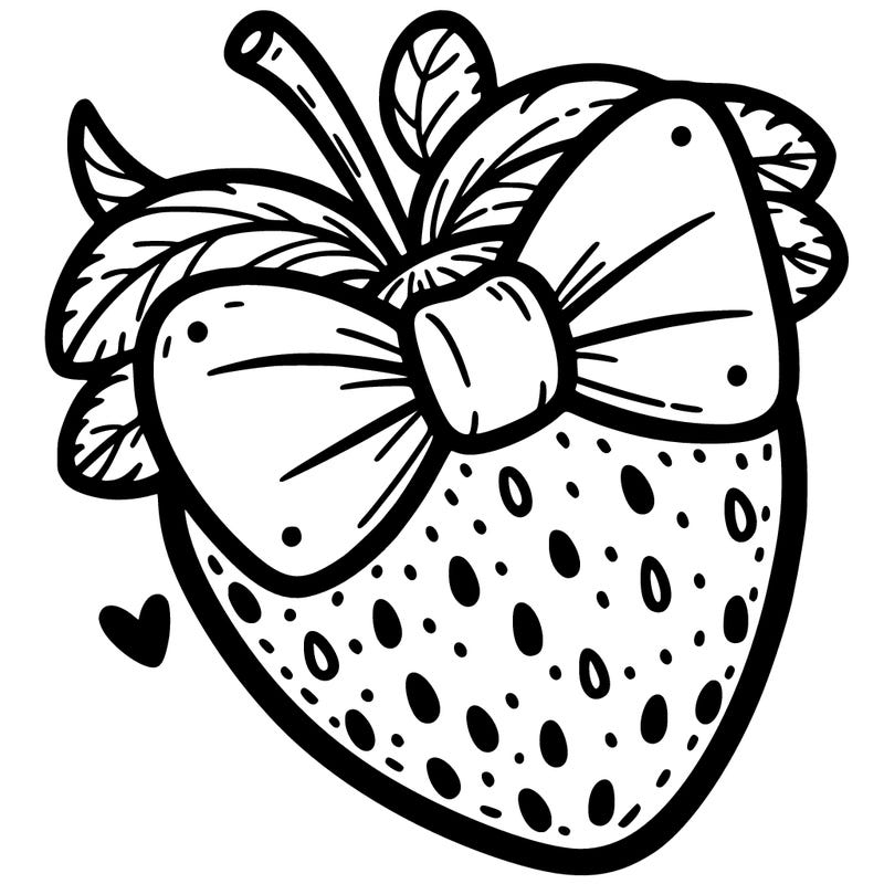 a strawberry with a little bowtie