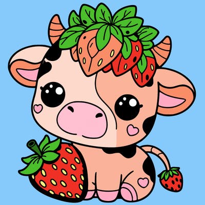 cute strawberry cow
