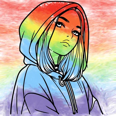 a realistic girl in a hoodie