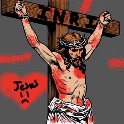 jesus realistic on the cross
