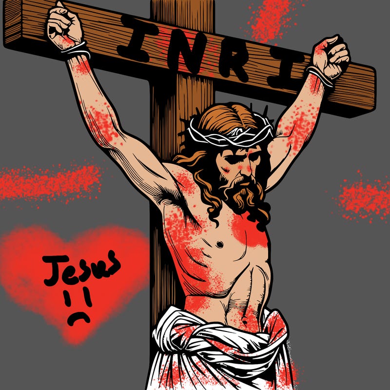 jesus realistic on the cross