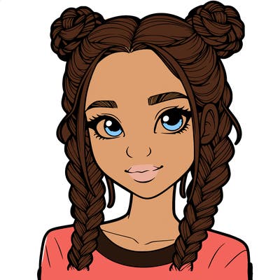 realistic girl with braids