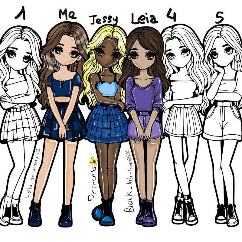 a group of girls realistic