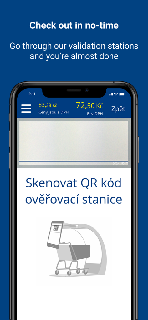 makro scan - Makro Scan app interface for scanning a validation station QR code to complete shopping